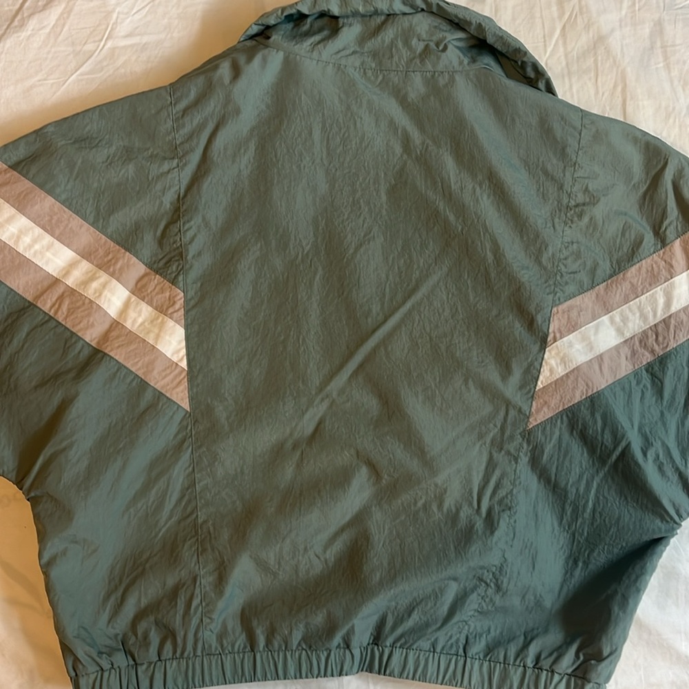Garage | 90s Green Windbreaker Track Jacket | Retro Zip-Up Bomber | Size S - Picture 5 of 5